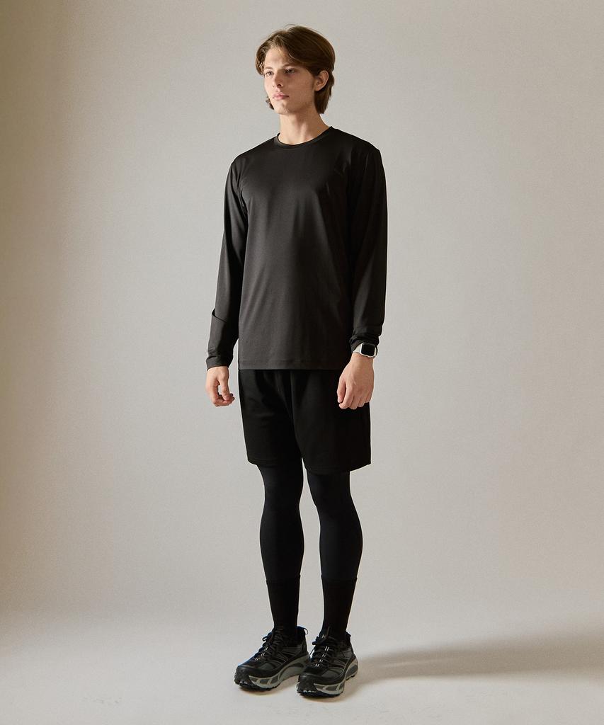 BASIC HOUSE Cool Functional Air Dry Regular Fit Long Sleeve Tee Black Lzts3116