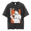Anime The Disastrous Life of Saiki K Vintage Washed Short Sleeve TShirt Saiki Kusuo Fashion Harajuku Hip Hop Casual Tee Shirts