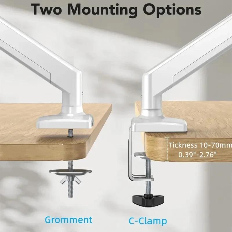 13-35 Inch Black White Monitor Stand, Ergonomic Adjustable Bracket, Space Saving for Home Office Use, Perfect Gift