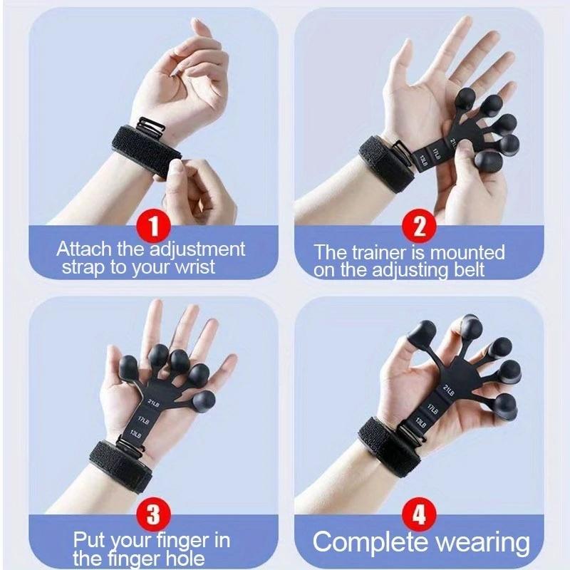 Adjustable Anti-Slip Finger Trainer, Grip Strength Hand Exerciser, Portable Finger Expander With 5-Finger Cutout Design Fit For Bask