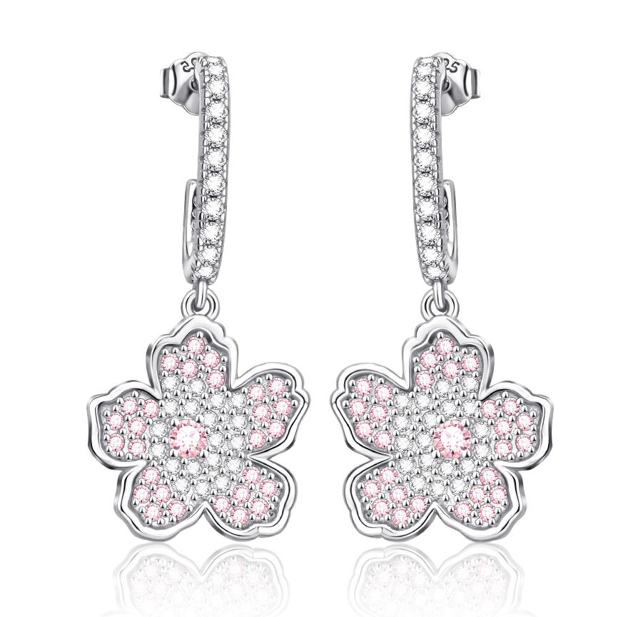 925 Silver Cute Shiny Stud Earring Bow Flower Unicorn Heart Shell Feather Fit Fashion Fine Jewelry Gift for Women