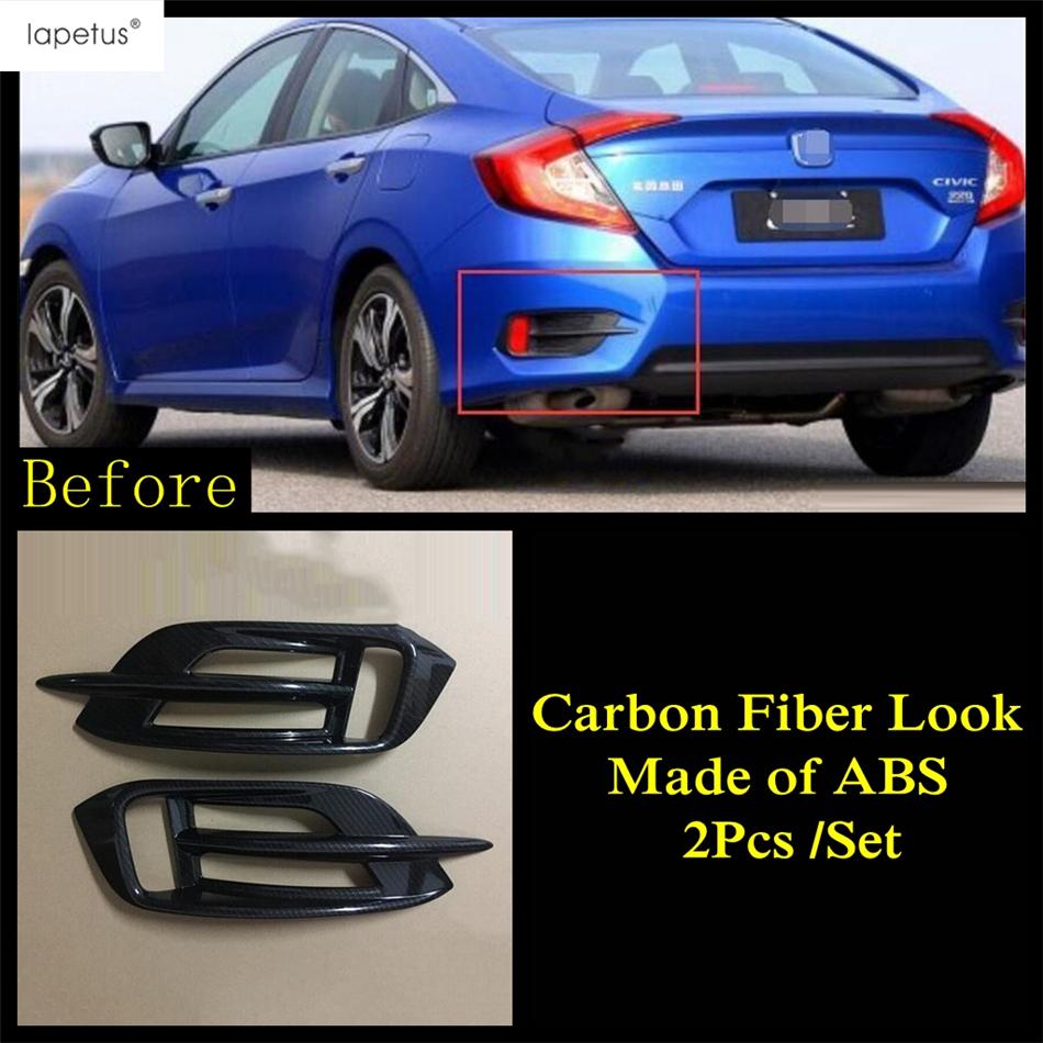 Chrome Front Rear Fog Lamp Light Ring Eyebrow Eyelid Molding Cover Trim For Honda Civic 2016 2017 Car Accessories Exterior Kit
