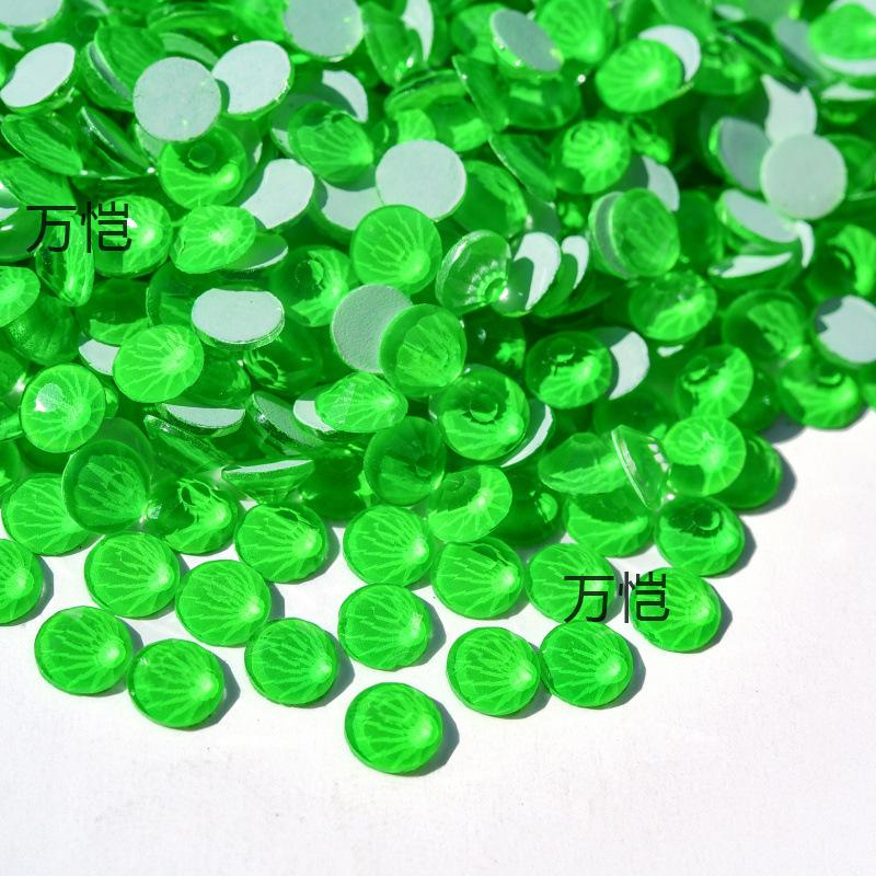 Grüner Diamant-Nagelbohrer mit flachem Boden, Glaskristall mit silbernem Boden, Handyhüllen-Zubehör, Aufkleber, Diamant, DIY-Strass-Schmuckzubehör