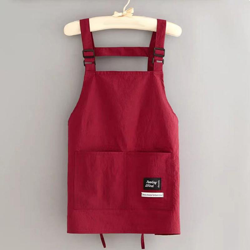 Household Canvas Apron Oil-Proof Can Wipe Hands Kitchen Cookingmen Women Adult With Tool Pockets Fashion Coffee Over Apron