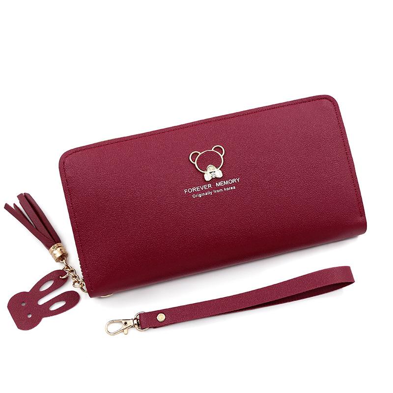 Women's Wallet Long Zipper Bag PU Wallet Coin Purse Zipper Bag Card Bag