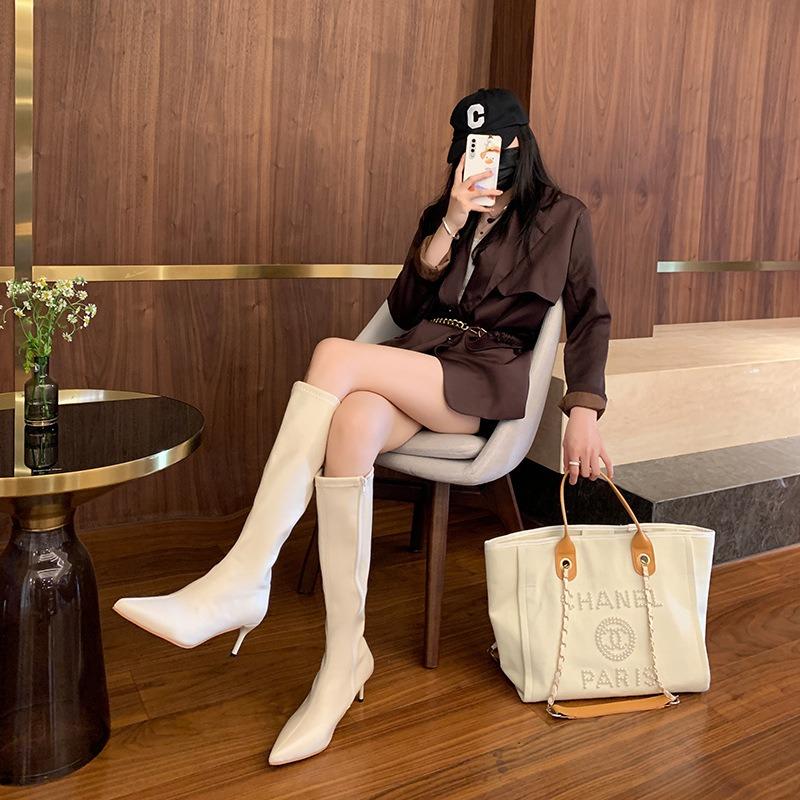 

Wind pointed thin but knee boots women s new thin heel high boots side zipper high heel thin boots 39 белый