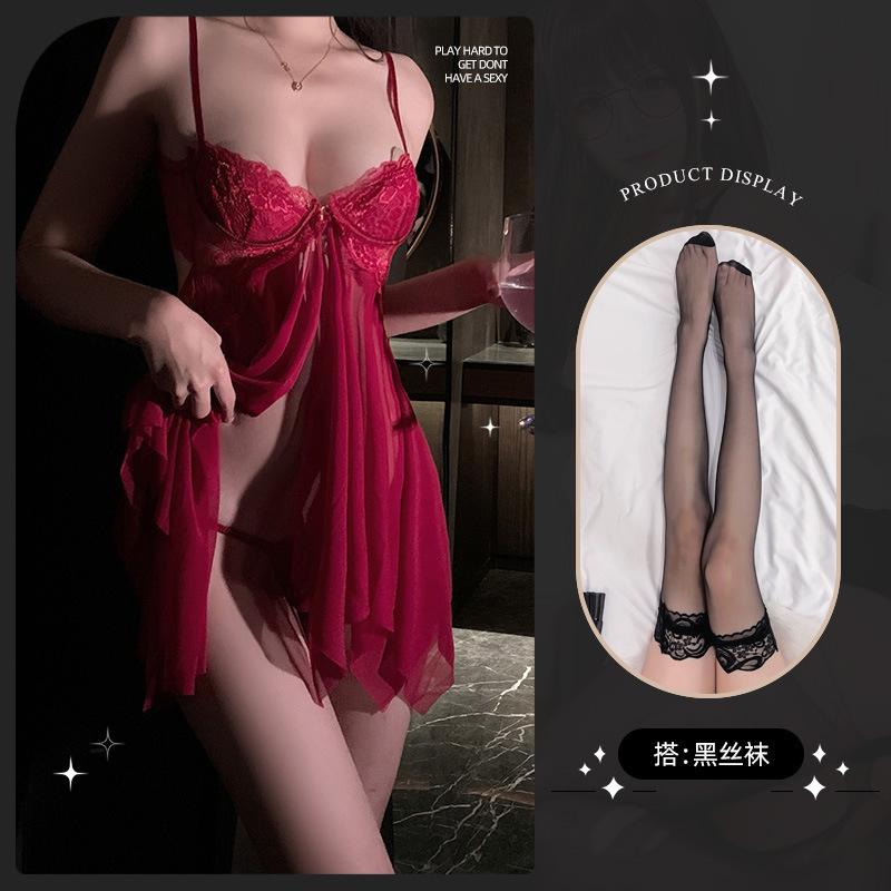 Sex Underwear Sexy Mesh Perspective Pure Desire Seduction Suit Pajamas Free Uniform Passion Open Crotch Bedding