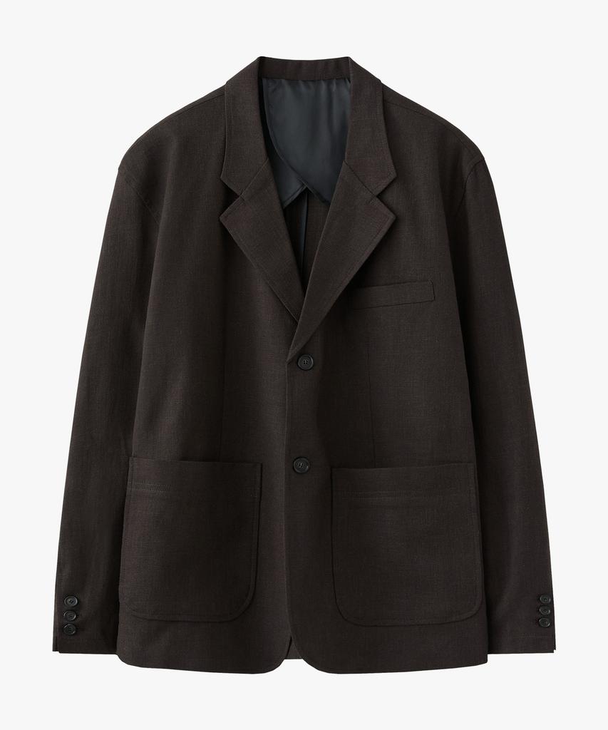 Suare Linen Single Blazer Set-Up Brown
