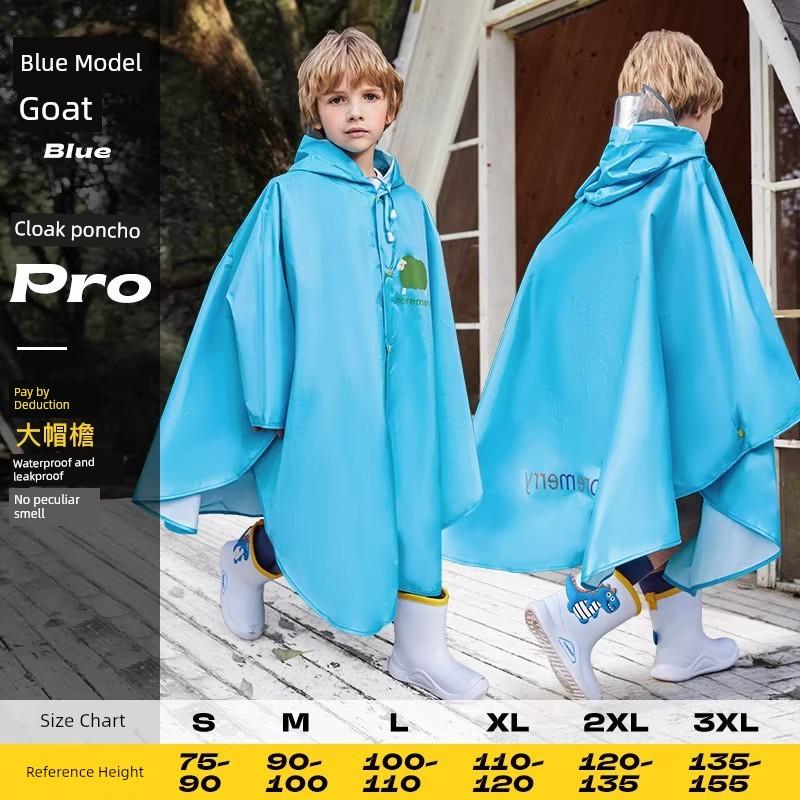 Children's Raincoat Poncho Style for Boys and Girls, Toddlers, Kindergarten Kids, Elementary School Students, Waterproof Korean Style
