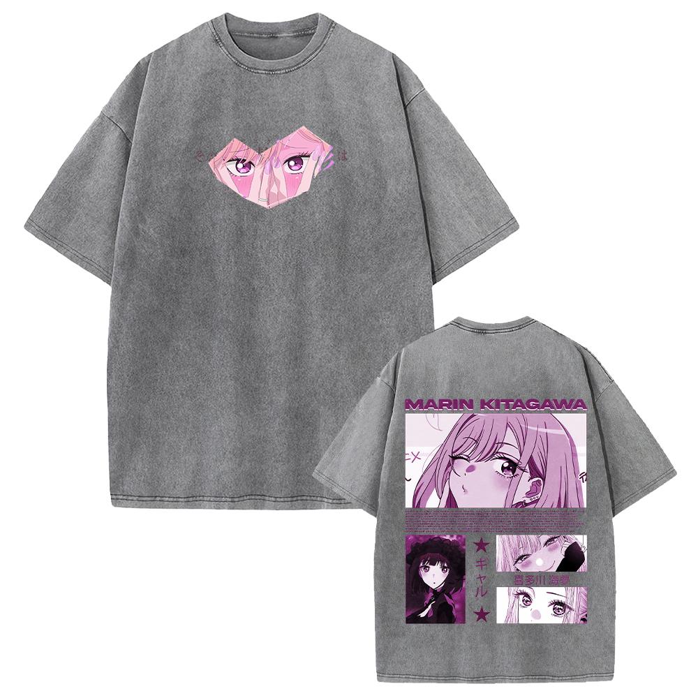 2026 Anime My Dress-Up Darling T-Shirt Marin Süß Bedrucktes Gewaschenes T-Shirt Herren Damen Kleidung Sommer Kurzarm Baumwolle T-Shirts Oberteile