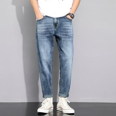 Spring and Summer Jeans Men's Straight Japanese Loose Casual Trousers Micro Harem Pants