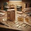 Miniature Brass Plated Hinges for Miniature Boxes and Dolls Houses