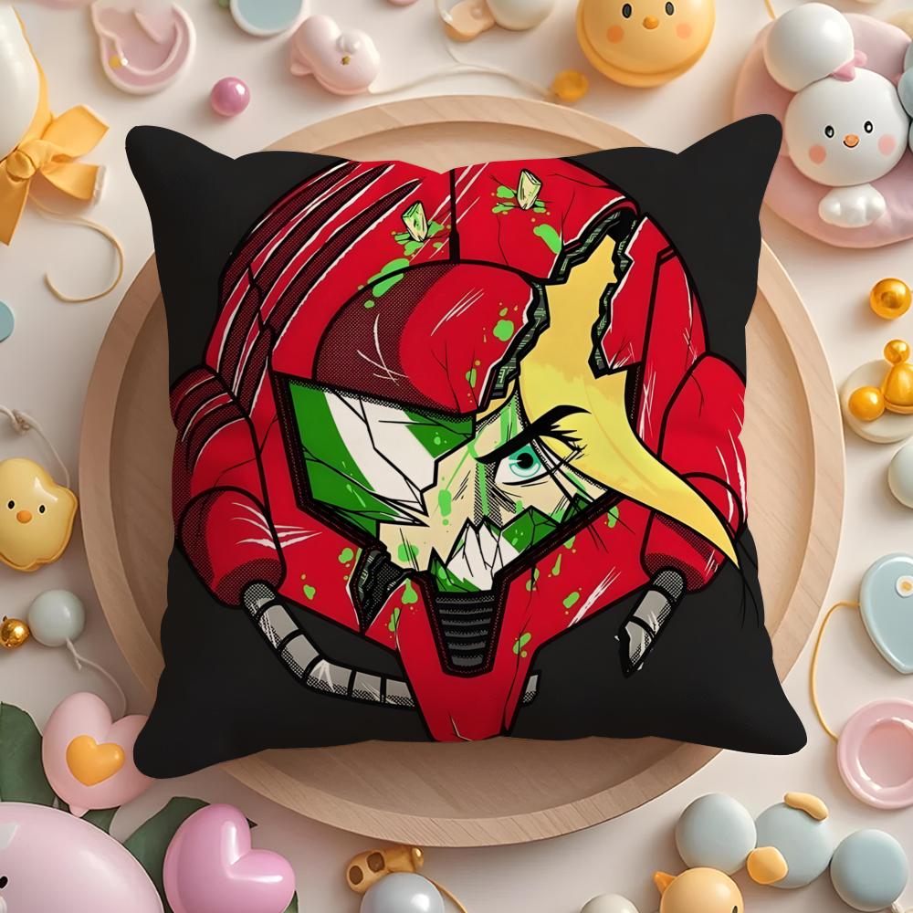 M-Metroid Anime Cushion Cover Home & Car Multi-Scene Pillow Cover - Reversible, Soft & Durable for Daily Use
