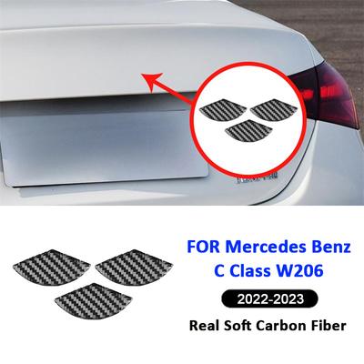 For Mercedes Benz C Class W206 - Carbon Fiber Car Rear Emblem Trim Cover Decoration Sticker Interior Accessories
