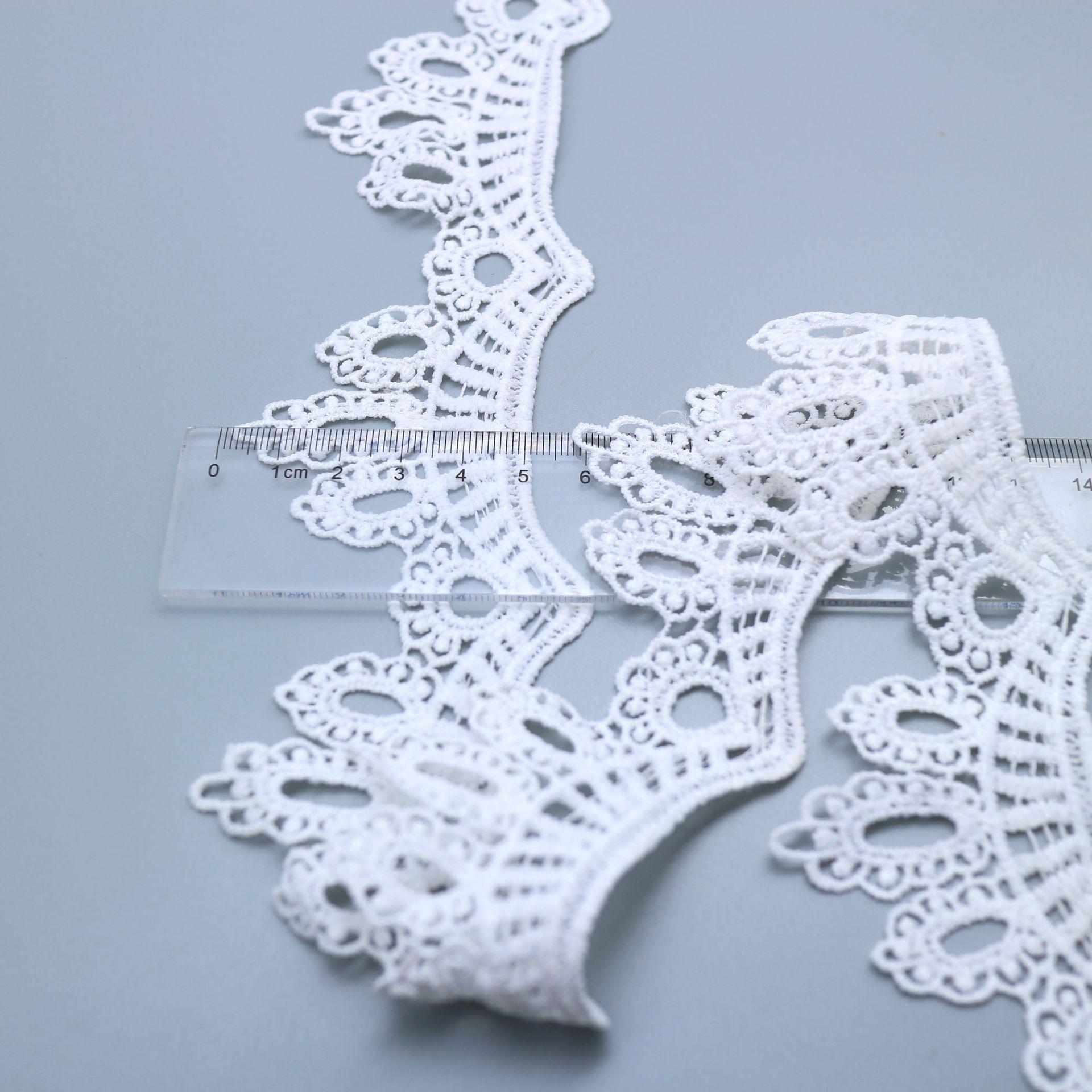 Новое кружево «Большая волна», манжеты, молочный шелк, кружево с вышивкой, растворимое в воде, аксессуары JS1722