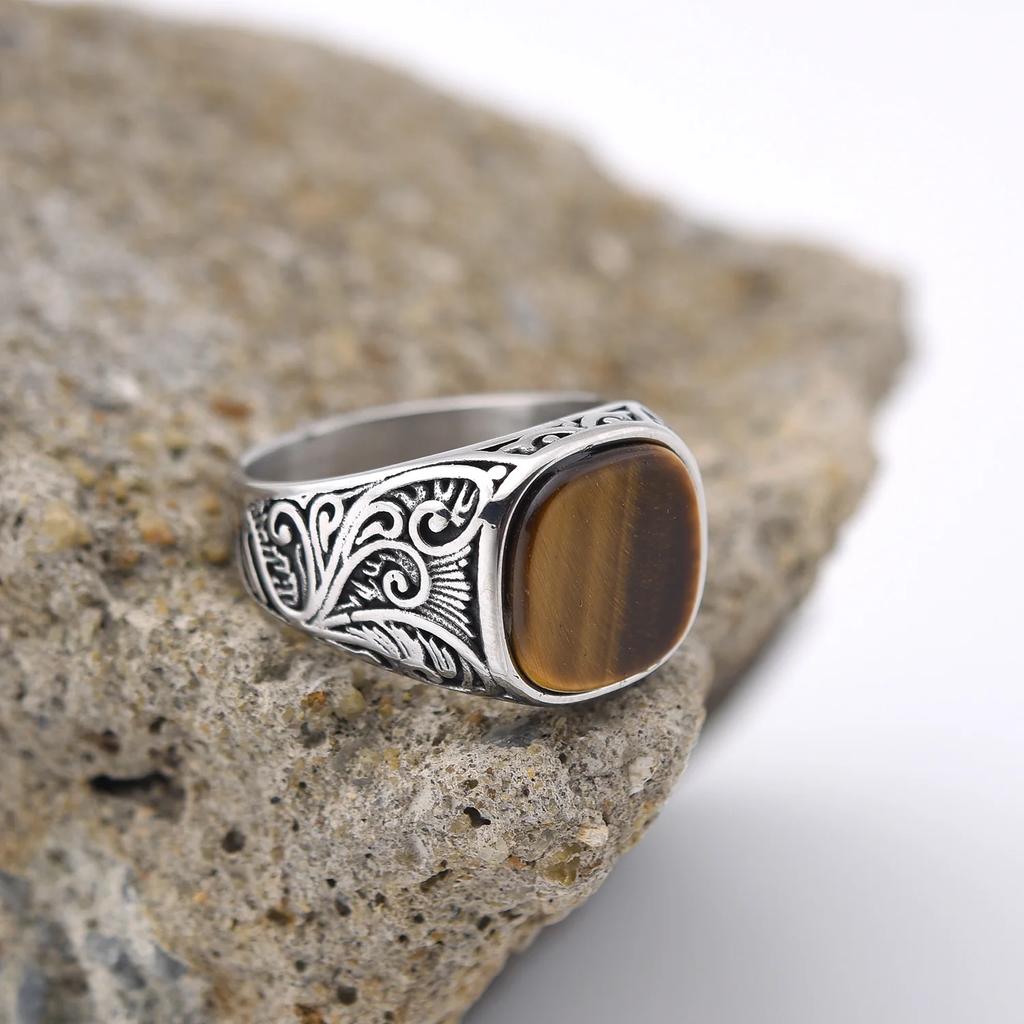 Hochwertige Herrenringe aus 316L Edelstahl im Mehrfarben-Zirkon-Stil