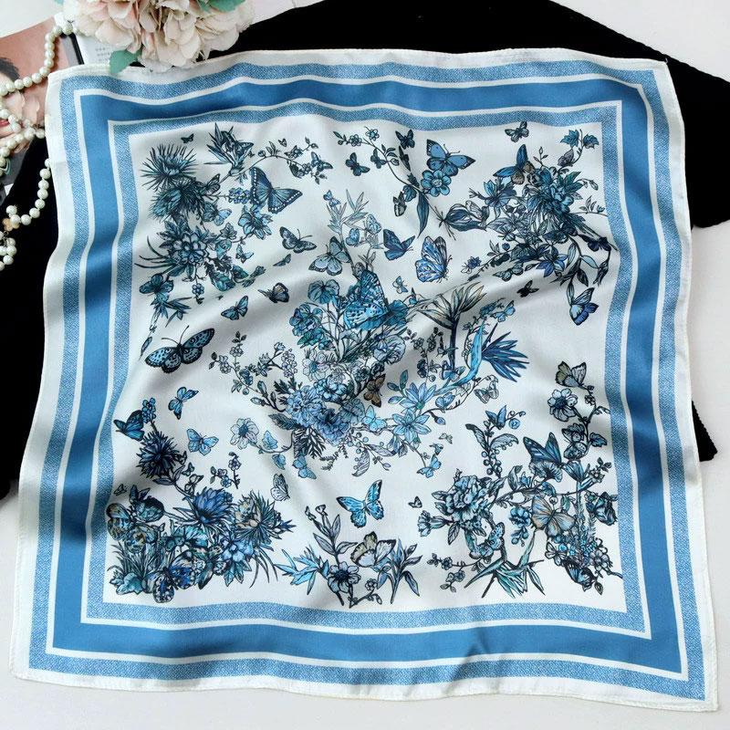 Neuer 100% Naturseide Schal Halstuch Foulard Damen Bandana Schals Frauen Hijab Schal Wickeltuch Quadratisches Kopftuch