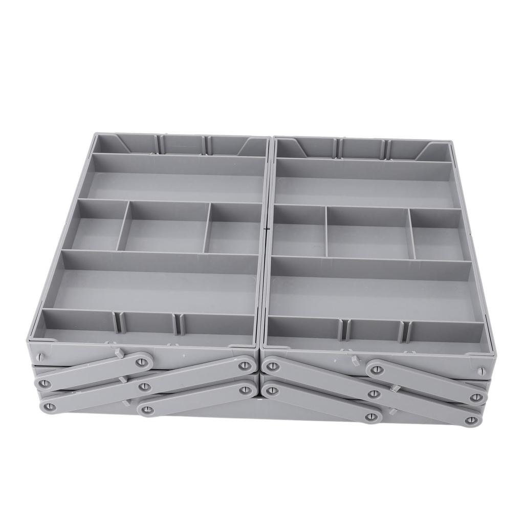 Foldable Expandable Desk Organizer Double Row Multi Level Drawer Organizer Tray for Jewelry Cosmetic Utensils Office