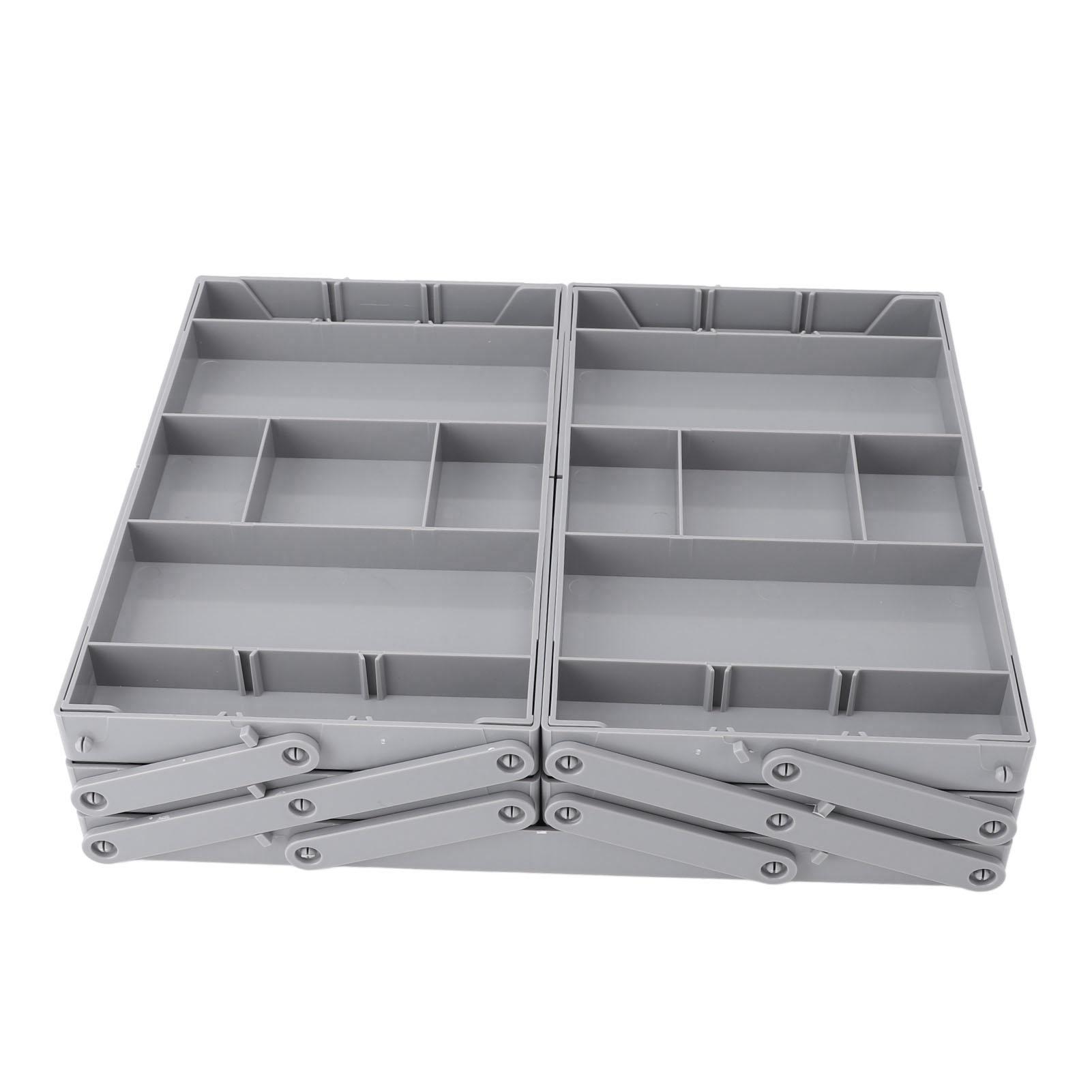

Foldable Expandable Desk Organizer Double Row Multi Level Drawer Organizer Tray for Jewelry Cosmetic Utensils Office