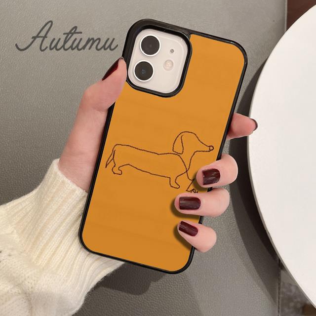 Cute Sausage Dog Phone Case for iPhone 11 12 13 14 Pro Max Mini X XR XS SE 2020 5 6S 7 8 Plus Samsung Galaxy S21 S22 Cover Shell