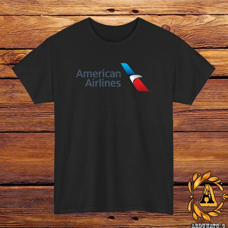 American Airlines Logo T-Shirt Black/Grey/White/Navy/Red/Light Blue S-5XL S