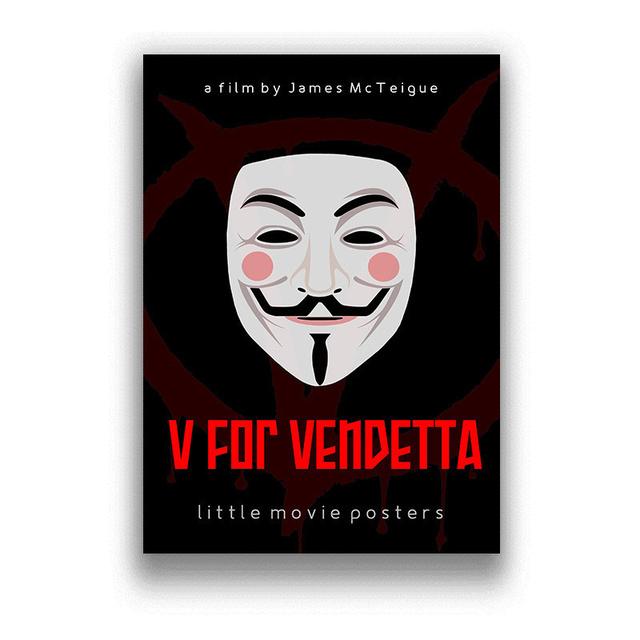 Klassieke Hackers Movie V voor Vendetta Posters en Prints Canvas Schilderij Abstract Decoratief Home Decor