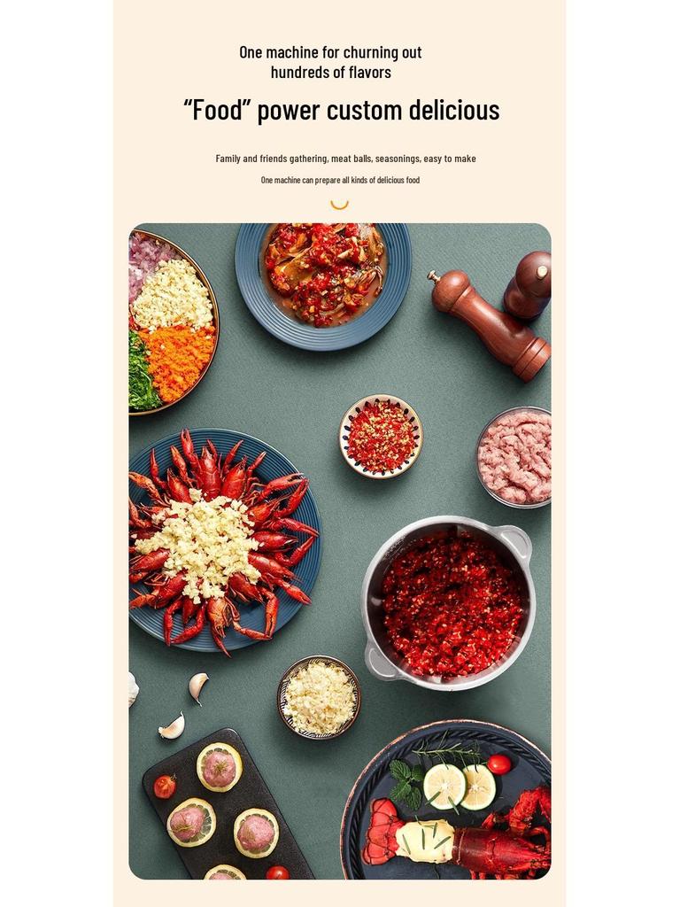 2L Stainless Steel Multi-Functional Meat Grinder & Food Processor