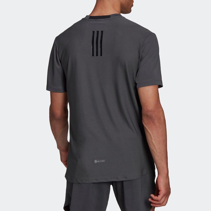 Adidas Solid Color Crew Neck Short Sleeve T-Shirt Men Tops Black HC4226