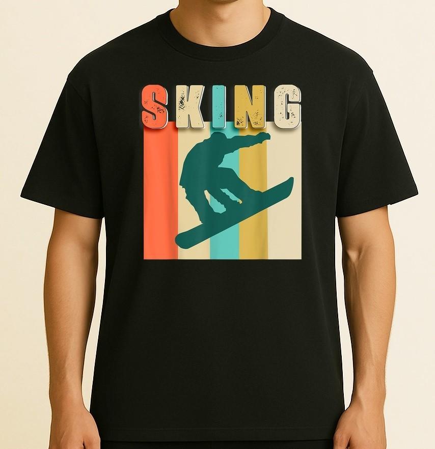 Vintage Funny Sking Lover ,Funny Snowmobile ,Winter Sking Unisex T-Shirt XXL