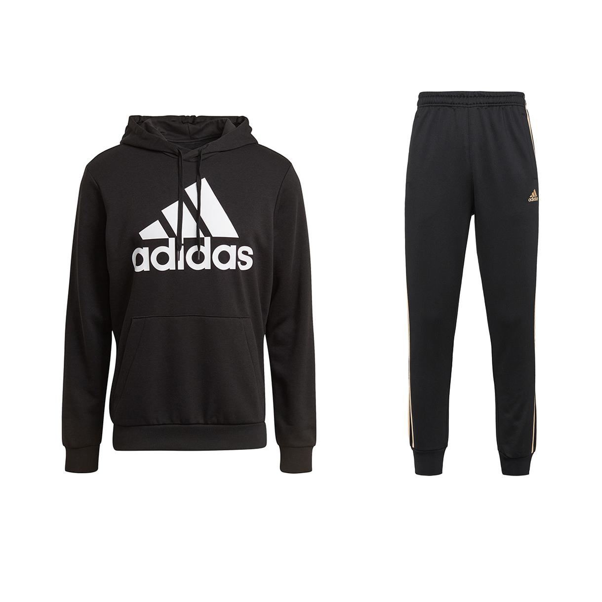 

Adidas Mens Vintage American Style Hoodie And Sweatpants Set Men Tops, Bottoms Black GK9540+TR30P1R-BG S