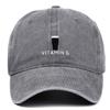Vitamin G Letter Vintage Baseball Cap With Breathable Cotton And Curved Brim