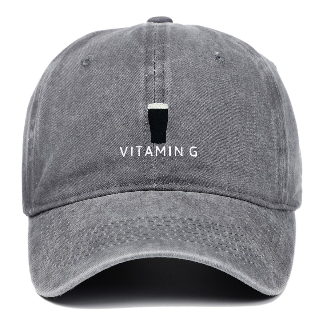 Vitamin G Letter Vintage Baseball Cap With Breathable Cotton And Curved Brim