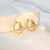 French Light Luxury 18K Gold Titanium Steel Stud Earrings Women'S Niche Personality Circle Knotted Earrings High-End Earrings