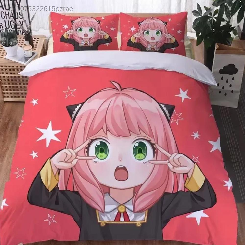 3D Print Anime SPY×FAMILY Anya Forger 3D Duvet Cover Bedding Set Comforter Linen Pillowcases Home Decor Single Double King Queen