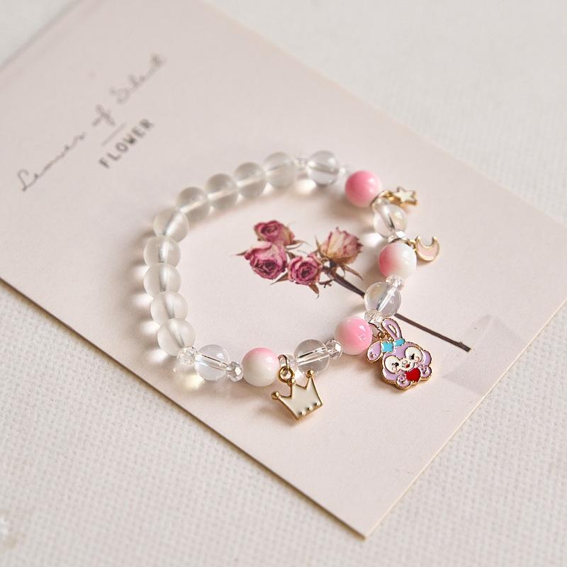 Year Sweet Cute Cat Crystal Beaded Bracelet Girls, Girlfriend Student Bracelet Wholesale