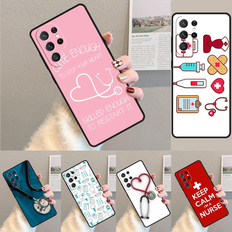 Cute Cartoon Medicine Nurse Doctor Soft Phone Case for Samsung Galaxy Note 10 Pro S26 Ultra S23 S24 FE S25 S21 S22 PLUS Cove