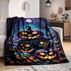 1pc Halloween Pumpkins Blanket Lightweight Flannel Blanket Throw Blanket For Sofa, Bed, Travel, Camping Yy2509026213