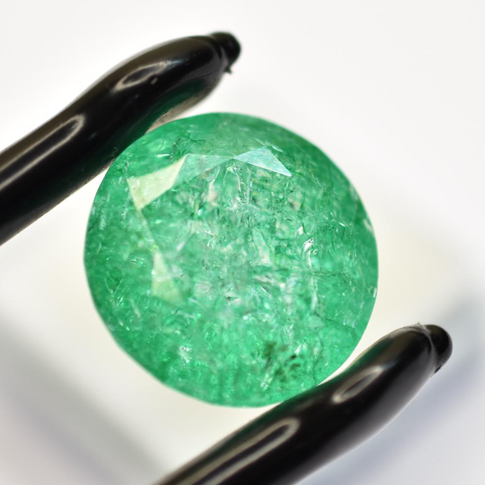 Natural Green Emerald Loose Gemstone 29.95 Ct Round Cut for Jewelry Making and Gem Collections