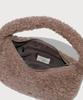 Covernat Woman Clover Heart Fluffy Hobo Bag Brown