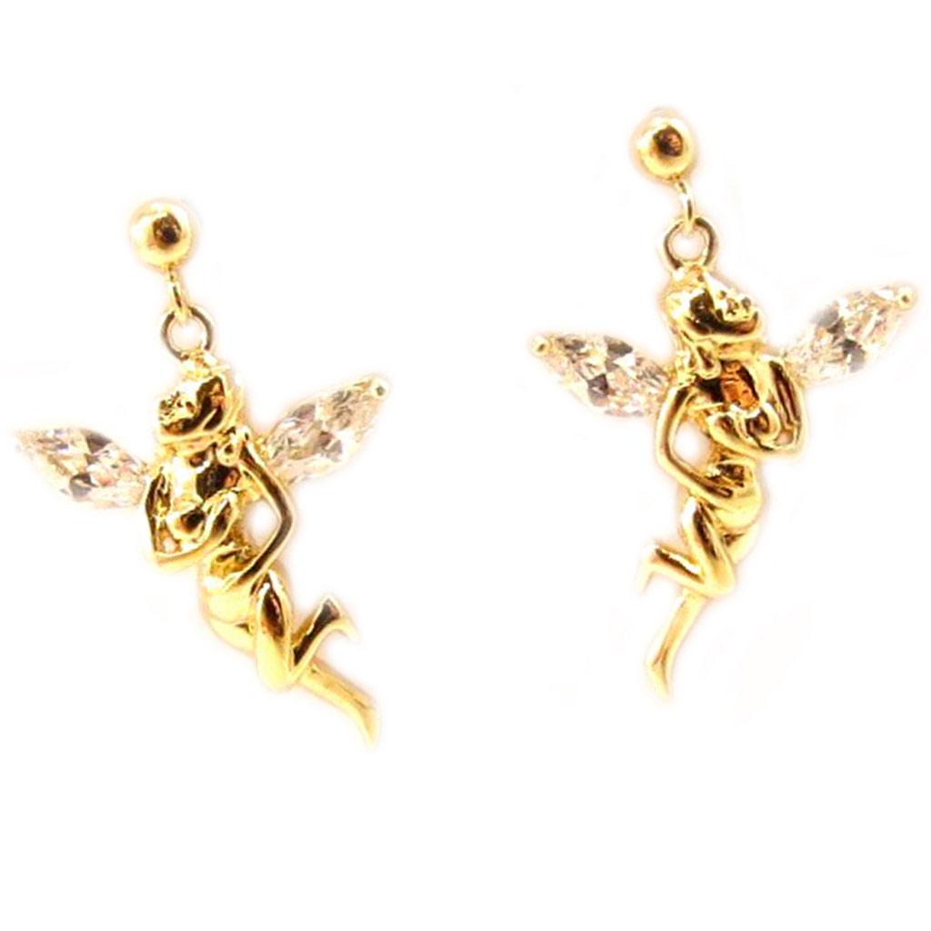 Les Trésors De Lily [L5306] - Gold Plated 'Tinker Bell' Earrings - 20x15 Mm