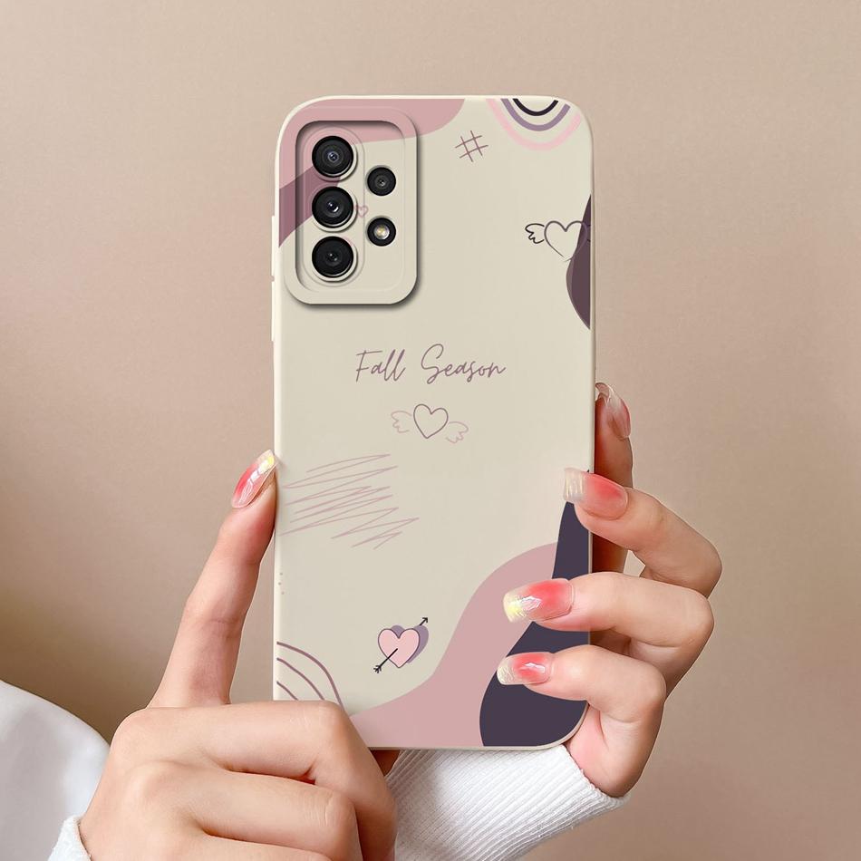 For Samsung Galaxy A72 Phone Case Love Heart Soft Liquid Silicone Camera Protection Back Cover For Samsung A 72 4G 5G Funda Capa