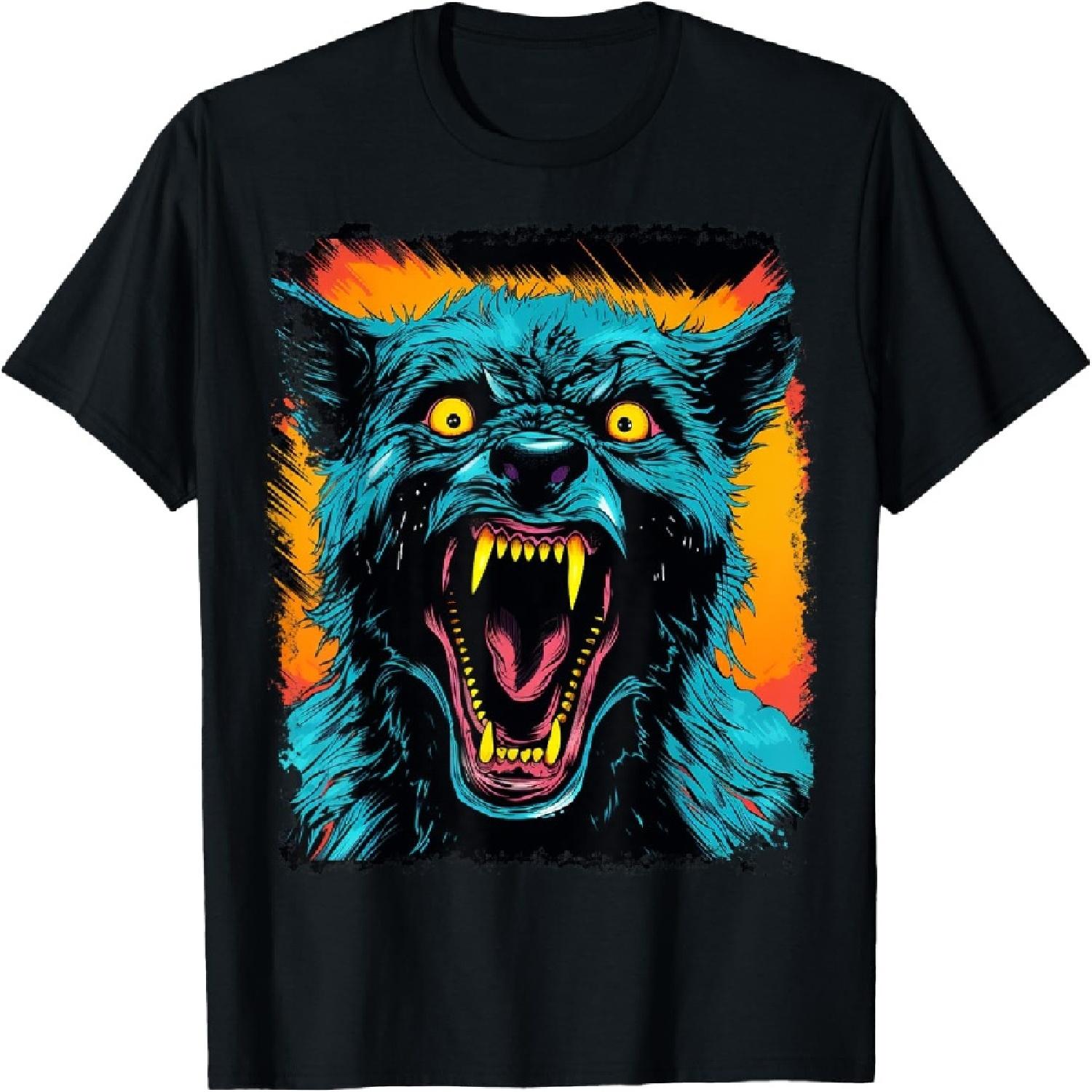 

Werewolf Halloween Graphic T-Shirt - Black, Unisex-Adults & Kids, Short Sleeve, Small XXXXXL різнокольоровий