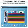 6 Pcs Zippers Pen Bag 3 Rings Binders Pencil Case File Bag Clear Window Pencil Box For Erasers Rulers Markers Storage