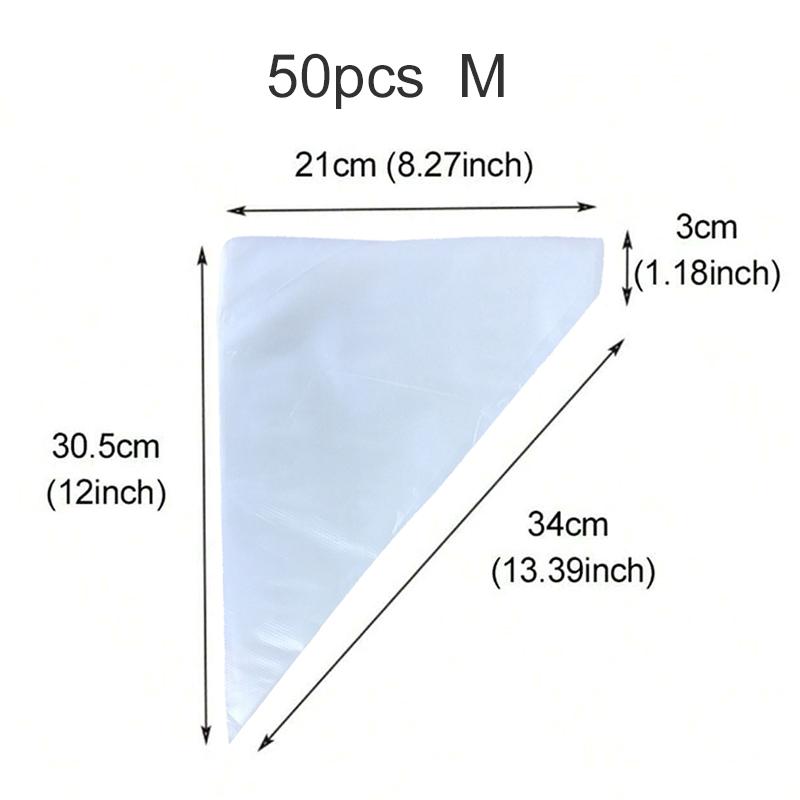 50/100 Stück Spritzbeutel Einweg Transparent Spritzbeutel Melköl Haushalt Küche Backprodukte für Kuchen Dekoration TMZ