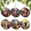 Religious Christmas Ornaments 12 Pieces Wood Festive Ornament Hangable Jesus Decor For Tree Church Rearview Mirror School Living