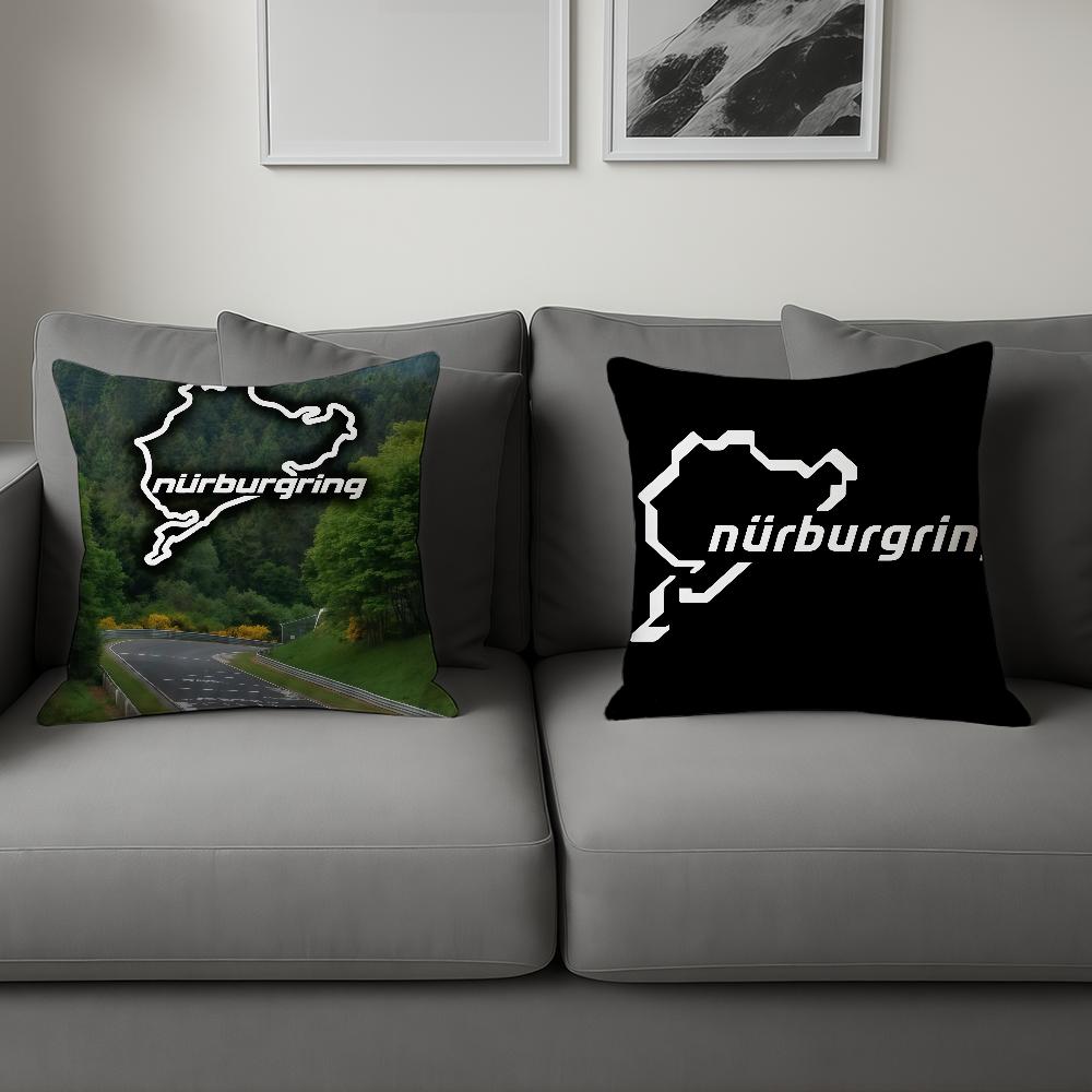 N-Nurburgring Race Track Car Cushion Cover For Sofa Car Office Cafe Soft And Comfortable Double-Sided Printing Pillow Cover