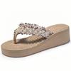 Women's Summer Platform Flip-Flops: Luxury EVA Thick-Soled, European & American Style, Height-Increasing Beach Slippers