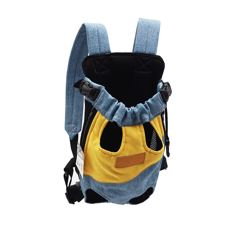 Double Shoulder Portable Travel Backpack Outdoor Pet Dog Carrier Bag Pet Dog Front Bag Mesh Backpack
