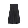 Less 2024 Autumn Merino Wool Pleated Long Skirt