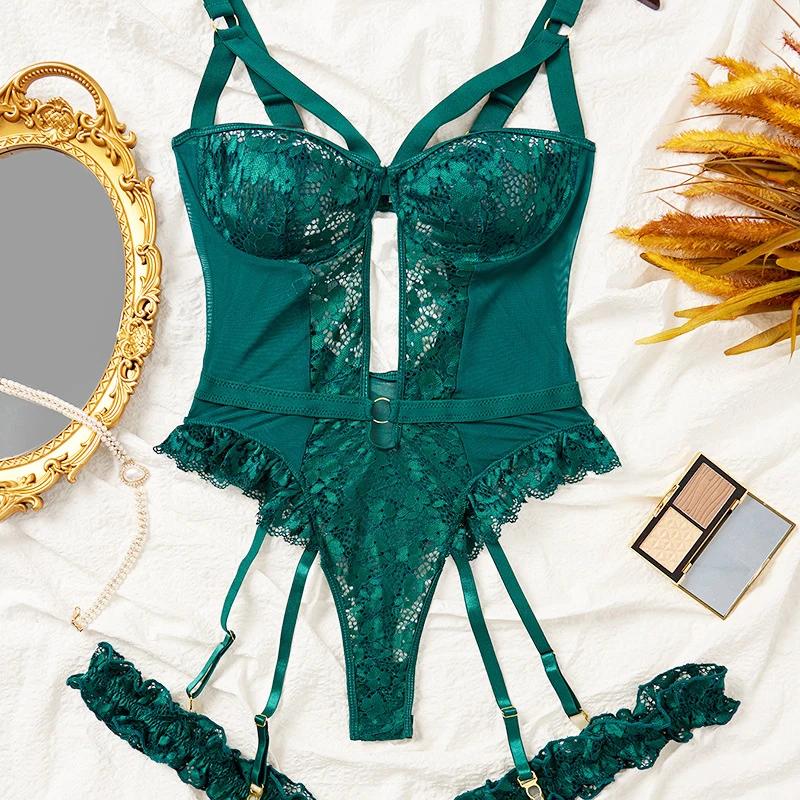 Toucheart Sexy Lace See-through Sexy Underwear Women's Suit Pure Lust Lace Shapewear Sexy Suspender Bodysuit Interesting Suit